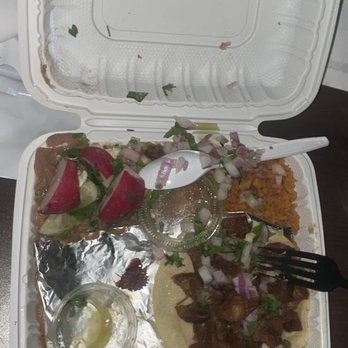 Taqueria Azteca - 2 Taco Combo with Beans & Rice (Tripa) - Mexican Near Me - Dublin, California