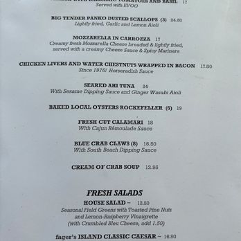 Fager's Island - Menu, September 2025 - Seafood Near Me - Ocean City, Maryland