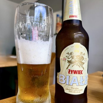 Pierogi One - Żywiec Białe is akin to a witbier style ale but lighter. - Polish Near Me - Orlando, Florida Pierogi One - Żywiec Białe is akin to a witbier style ale but lighter. - Polish Near Me - Orlando, Florida
