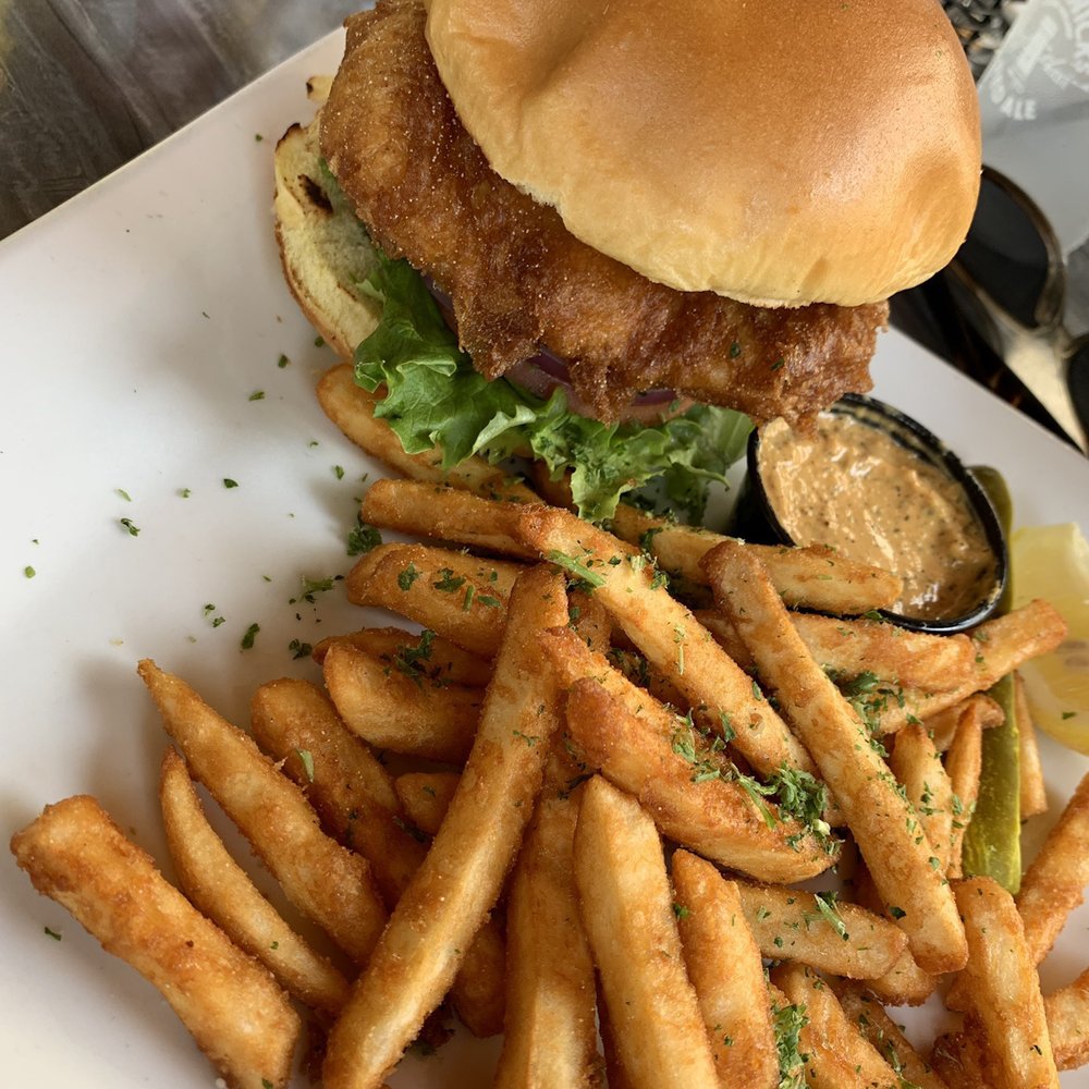 The Tipsy Boar - Fried Grouper Sandwich - New American Near Me - Hollywood, Florida The Tipsy Boar - Fried Grouper Sandwich - New American Near Me - Hollywood, Florida