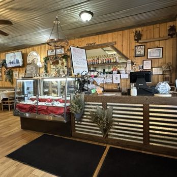 Twisters Eatery and Bed & Breakfast - Checkout area with lovely bakery display case to the left - Bed & Breakfast Near Me - Guernsey, Wyoming Twisters Eatery and Bed & Breakfast - Checkout area with lovely bakery display case to the left - Bed & Breakfast Near Me - Guernsey, Wyoming