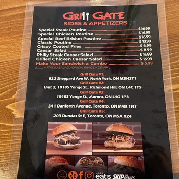 Grill Gate - the menu of the restaurant - Burgers Near Me - Toronto, Ontario Grill Gate - the menu of the restaurant - Burgers Near Me - Toronto, Ontario