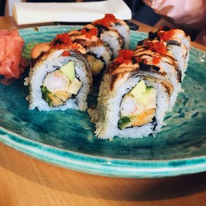 Photo of Yami Sushi Bistro - Prague, Czech Republic. Custom sushi - bigger than it looks