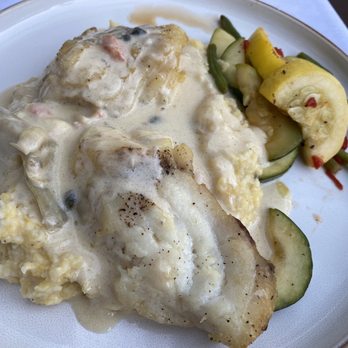 Frank’s on Front - Grouper Special-  it was delicious!  Love the southern twist by serving it on perfectly cooked grits. - Diners Near Me - Georgetown, South Carolina