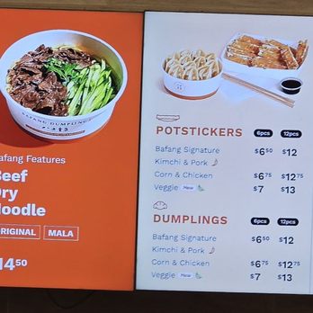 Bafang Dumpling - Menu 2 - Taiwanese Near Me - Brea, California