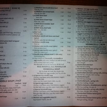 Lac Viet - the menu of a restaurant - Vietnamese Near Me - Calgary, Alberta