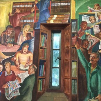 Coit Tower - "Library" mural - Landmarks & Historical Buildings Near Me - San Francisco, California Coit Tower - "Library" mural - Landmarks & Historical Buildings Near Me - San Francisco, California