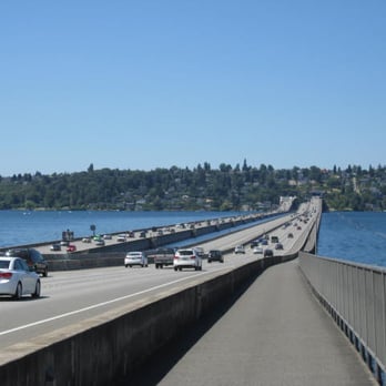 I-90 Floating Bridge - Working down toward the flat part of the I-90 Floating Bridge along the concrete path. - Landmarks & Historical Buildings Near Me - Seattle, Washington