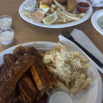 Pier 101 Seafood - Rib, Surfs Up Platter (Calamari, Clams, Fish, Shrimp) - Seafood Near Me - Grover Beach, California Pier 101 Seafood - Rib, Surfs Up Platter (Calamari, Clams, Fish, Shrimp) - Seafood Near Me - Grover Beach, California