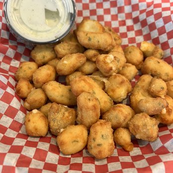 Pensacola Beach House - Garlic Crusted Wisconsin Cheese Curds w/ Homemade Ranch - American Near Me - Pensacola, Florida Pensacola Beach House - Garlic Crusted Wisconsin Cheese Curds w/ Homemade Ranch - American Near Me - Pensacola, Florida