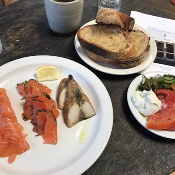 Gjusta - 5oz build your fish plate - classic lox, herb gravlax, smoked mackerel - Bakeries Near Me - Venice, California Gjusta - 5oz build your fish plate - classic lox, herb gravlax, smoked mackerel - Bakeries Near Me - Venice, California