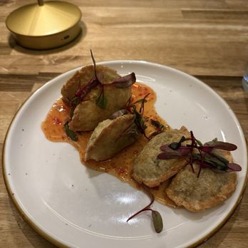 Brugada Kitchen and Bar - Shiitake mushrooms dumplings 7/10 would not eat again tho - Breakfast & Brunch Near Me - Nashville, Tennessee Brugada Kitchen and Bar - Shiitake mushrooms dumplings 7/10 would not eat again tho - Breakfast & Brunch Near Me - Nashville, Tennessee