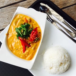 Hong Kong Food Paradise - Das einzige vegane Gericht im Menü: Gemüsecurry. Sehr lecker!