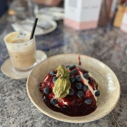 Mae Aurel - Blue berry pancakes and iced latte