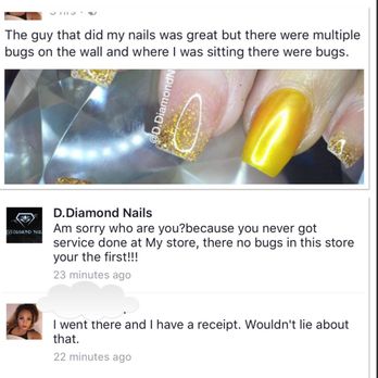 D Diamond Nails - The owner tried to deny that I was there. Also have a receipt. - Nail Salons Near Me - Hallandale Beach, Florida D Diamond Nails - The owner tried to deny that I was there. Also have a receipt. - Nail Salons Near Me - Hallandale Beach, Florida