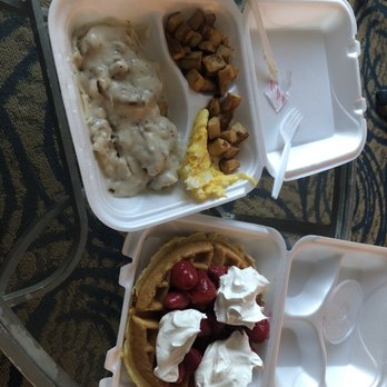 Starlite Diner - Biscuit and gravy special with fruit topped waffle $19.65 - Diners Near Me - Daytona Beach, Florida Starlite Diner - Biscuit and gravy special with fruit topped waffle $19.65 - Diners Near Me - Daytona Beach, Florida