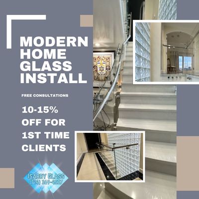 Modern Home Glass Installation - Glass Mirrors Residential Commercial Shower Doors Fireplaces Glass Railing Modern Home Glass Installation Decks Rails Painting Deck Coating