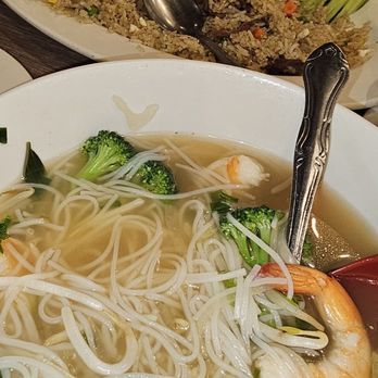 Bone & Broth - Shrimp Phò, Grilled Beef Phò, & beef fried rice. Everything was so good!The wait time was long, but we're glad it was worth the wait. - Vietnamese Near Me - Ontario, California