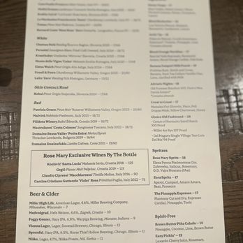 Rose Mary - Menu - Italian Near Me - Chicago, Illinois