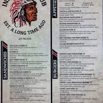 Indian Lake Pub - menu for indian lake pub - Comfort Food Near Me - Dowagiac, Michigan Indian Lake Pub - menu for indian lake pub - Comfort Food Near Me - Dowagiac, Michigan