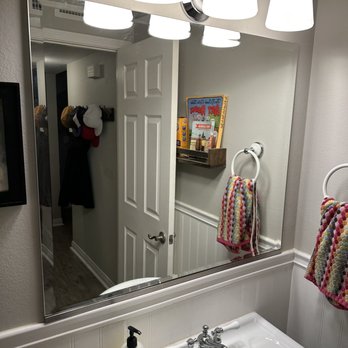 Allglass Bath - Beveled mirror with supportive frame installation - Glass & Mirrors Near Me - Upland, California