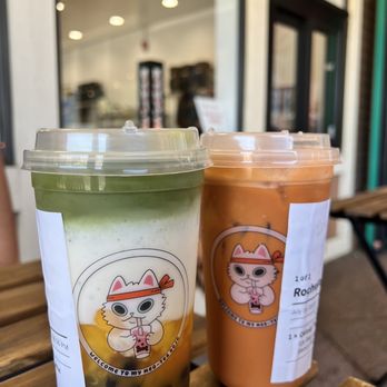 Tea Dojo - mango matcha latte & thai red latte - Bubble Tea Near Me - Vacaville, California Tea Dojo - mango matcha latte & thai red latte - Bubble Tea Near Me - Vacaville, California