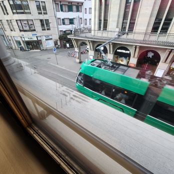 Hotel Märthof Basel - View from our window. These public transportation cars are incredibly noisy and run continuously - all day and most of the night. - Hotels Near Me - Basel, BS