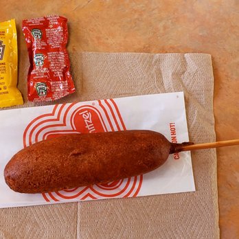 Wienerschnitzel - A corn dog ready for the mustard & ketchup dip! Hot and fresh! Oh yeah! - Fast Food Near Me - Modesto, California Wienerschnitzel - A corn dog ready for the mustard & ketchup dip! Hot and fresh! Oh yeah! - Fast Food Near Me - Modesto, California