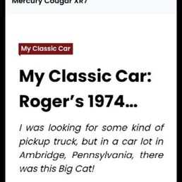 My classic car article My classic car article