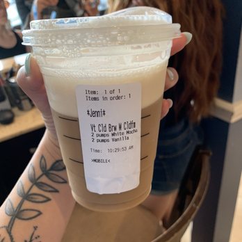 Starbucks - Cup says venti but it was in grande, 3/4 coffee and 1/4 foam, no ice, the foam was just awful. Also notice the time stamp. - Coffee & Tea Near Me - Jacksonville, Florida Starbucks - Cup says venti but it was in grande, 3/4 coffee and 1/4 foam, no ice, the foam was just awful. Also notice the time stamp. - Coffee & Tea Near Me - Jacksonville, Florida