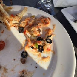 Awful tasting - glue like cheese scraped off decent crust.