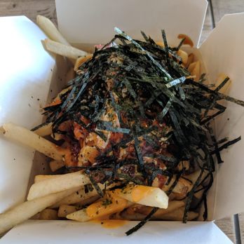 lcey Poki - Fries topped with crab salad and spicy aioli and unagi sauce. - Poke Near Me - San Jose, California lcey Poki - Fries topped with crab salad and spicy aioli and unagi sauce. - Poke Near Me - San Jose, California