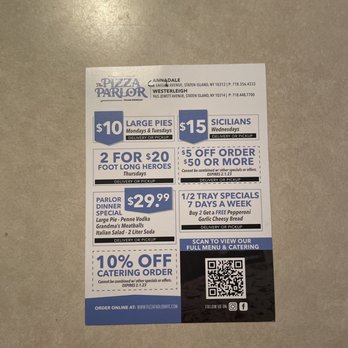 Pizza Parlor - the price of a pizza - Italian Near Me - Staten Island, New York Pizza Parlor - the price of a pizza - Italian Near Me - Staten Island, New York