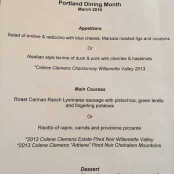 Higgins Restaurant - Portland Dining Month Menu. - French Near Me - Portland, Oregon