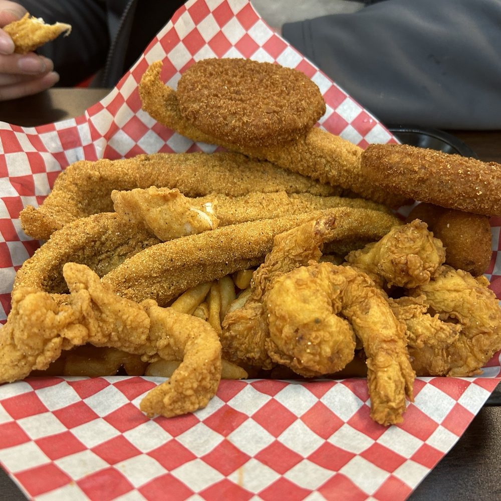 Chick O' Fish - Fish, Chicken, and crab cake platter - Seafood Near Me - Tulsa, Oklahoma