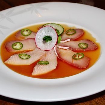 Matsuhisa - Matsuhisa Signature Style Sashimi - the table had the Yellowtail with Jalapeno. - Sushi Bars Near Me - Denver, Colorado Matsuhisa - Matsuhisa Signature Style Sashimi - the table had the Yellowtail with Jalapeno. - Sushi Bars Near Me - Denver, Colorado