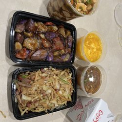 JJ panda restaurant - Moo Shu Pork, Pork with Eggplant in Garlic Sauce, Ma Po Tofu, Egg Drop Soup, Hot & Sour Soup