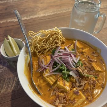 Sweet Rice Kitchen - Khao Soi curry noodle soup with crispy noodles on top - Vietnamese Near Me - Thousand Oaks, California Sweet Rice Kitchen - Khao Soi curry noodle soup with crispy noodles on top - Vietnamese Near Me - Thousand Oaks, California