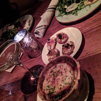 Firefly - French onion soup and salad with rose - New American Near Me - Studio City, California Firefly - French onion soup and salad with rose - New American Near Me - Studio City, California