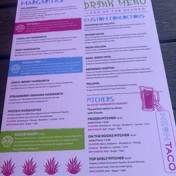 Neon Taco - Menu - Tacos Near Me - Lake Ozark, Missouri Neon Taco - Menu - Tacos Near Me - Lake Ozark, Missouri