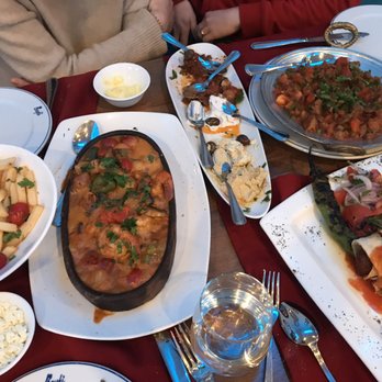 Beyti Kebab Restaurant - Whole table full of different foods, we really enjoyed this Turkish food journey! Delicious!! - Middle Eastern Near Me - Union City, New Jersey