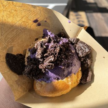 Puffy Pandy - Ube Oreo Puffy with Oreo bits - Desserts Near Me - Seattle, Washington