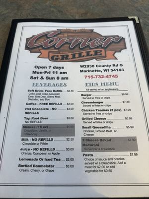 Menu photo 3 Corner Grille Marinette, WI