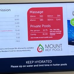 Mount Hot Pools - Prices