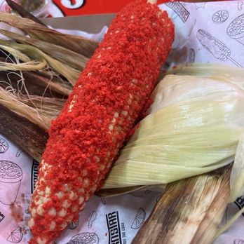 Las Ahumaderas - Elote with crushed hot Cheetos - Tacos Near Me - Chula Vista, California