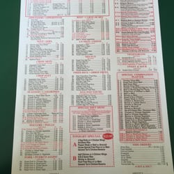 Family Garden Take Out Restaurant - Dinner menu