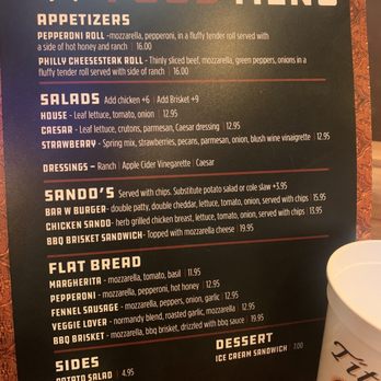 Bar W - Menu - Sports Bars Near Me - Dallas, Texas