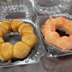 Mochinut - Cinnamon churro donut and strawberry milk donut