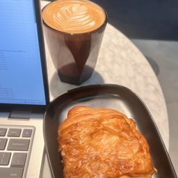 Hazelnut mocha and chocolate croissant Hazelnut mocha and chocolate croissant