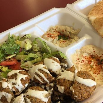 Shawarma Palace - Mujudara plate with falafel - Lebanese Near Me - Worcester, Massachusetts